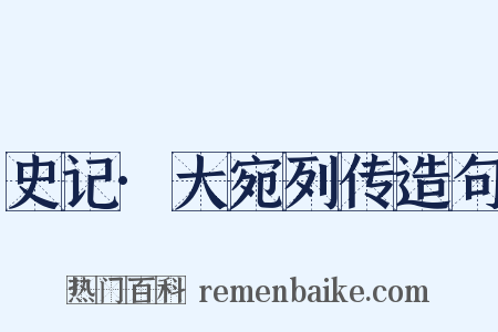 史记·大宛列传造句是什么意思的图片
